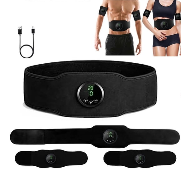 WUSUOWEI 4PCS Muscle Stimulator,Abs Stimulator Muscle Toner,Adjustable Belt Muscle Stimulator with 12 and 19 Levels,Heat Belly Exercise Smooth,Firming,Abdominal Muscle Toner for Workout Fitness