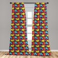 thumbnail image 5 of Colorful Curtains 2 Panels Set, Graffiti Composition of Ornate Abstract Shapes Modern Street Art Illustration, Window Drapes for Living Room Bedroom, 56"W X 84"L, Multicolor, by Ambesonne, 5 of 5
