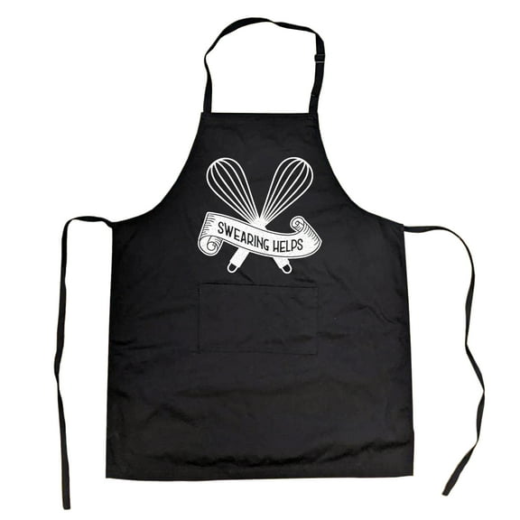 Cookout Apron Swearing Helps Cooking Grilling Baking Kitchen Chef gift for Mom