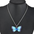 thumbnail image 2 of Blue Crystal Butterfly Necklace Pendant Enamel Tarnish Resistant Woman Jewelry J-77, 2 of 2