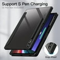 thumbnail image 4 of JETech Case for Samsung Galaxy Tab S9 Plus 12.4-Inch with S Pen Holder, Clear Transparent PC Back, Shockproof Tri-Fold Stand Tablet Cover, Auto Wake/Sleep (Black), 4 of 6