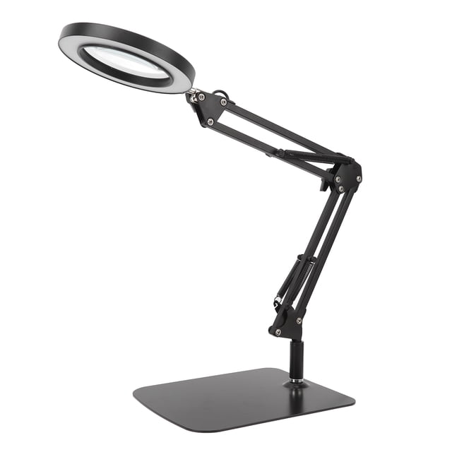 Lupa Iluminada Con Led Con Luz, 2 en 1 5x Lámpara de Lupa Iluminada 72 LED Brazo Oscilante Base para Leer Tratamientos de Belleza para reparador