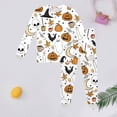 thumbnail image 2 of REDARER Crew Neck Long Sleeve 2 Piece Kids Pajama Set Halloween Pumpkin Ghost Bat Witch Hat Skull Maple Leaf Print Soft Home Loungewear for Daily Rest Halloween Trick or Treat Outfit,7-8 Years, 2 of 3