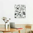 thumbnail image 2 of Autua Floral Pattern Black White Canvas Prints Wall Decor 3 Piece Set 12x16 in, 2 of 5