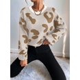thumbnail image 6 of Long Sleeve Shirts for Women Sweaters Fall Outfits Color Block Winter Clothing Dressy Casual Soft Khaki XL, 6 of 8