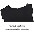 thumbnail image 4 of Roaso Women's Off Shoulder Tops Loose Fitted Short Sleeve T Shirt, 4 of 5
