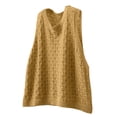 thumbnail image 2 of Delayuji Women's Knitted Sweater Vest Solid Color Hollow Pullover Vest Loose Casual Vest Womens Fashion Sweater Yellow, 2 of 7
