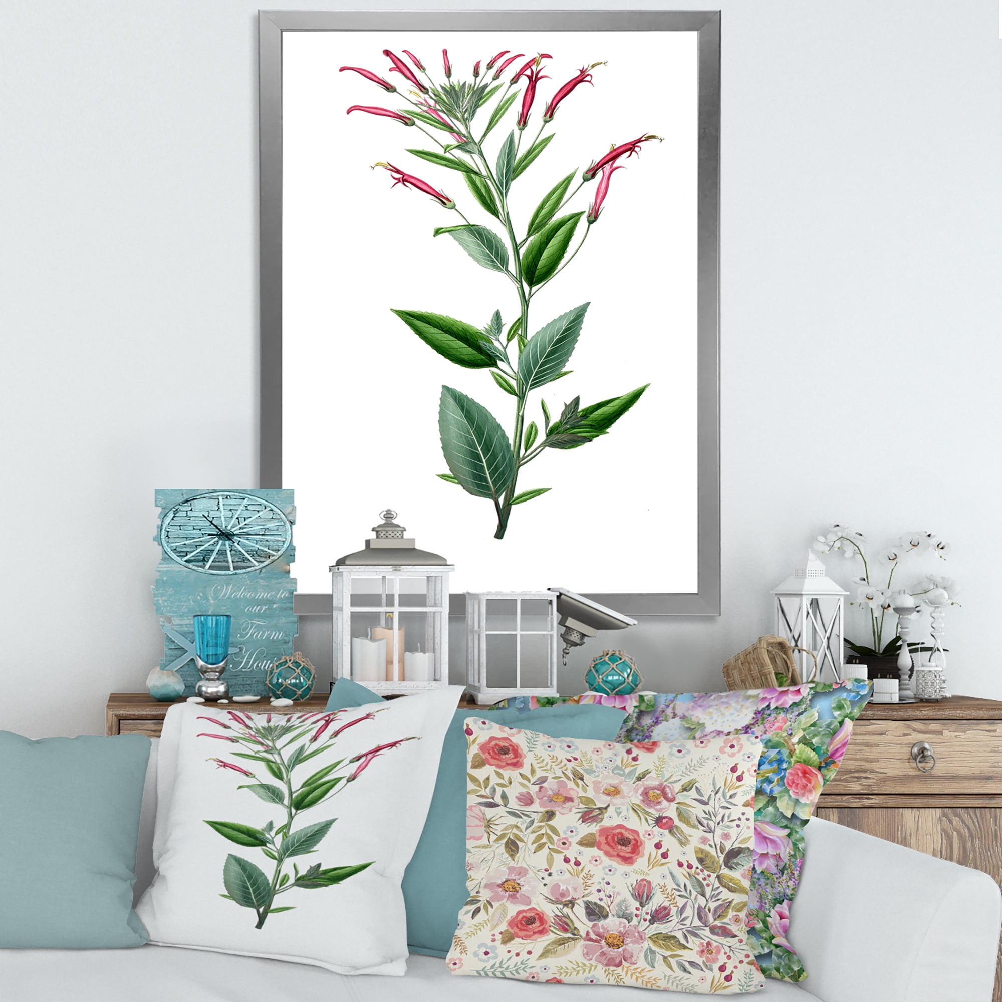 Designart 'Ancient American Flora III' Traditional Framed Art Print