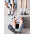 thumbnail image 5 of PULLIMORE 5 Pairs Mens Cotton Crew Socks Cushioned Athletic Ankle Short Sock (5 Colors), 5 of 7
