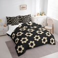 thumbnail image 3 of Homewish Brown Black Floral 7pcs Bedding Comforter Set,Cartoon Blossom Queen Bedding Sets,Cute Flower Queen Sheet Sets For Girls Kids,Ultra Soft Home Decor Reversible, 3 of 8