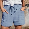 thumbnail image 2 of Durtebeua Shorts Womens with Pockets Cotton Elastic Summer Shorts with Pockets, 2 of 5