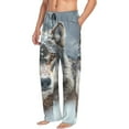 thumbnail image 6 of Kdxio Majestic Snowy Wolf Print Men's Sleep Pajama Pant Lounge Pants with Pockets-Small, 6 of 6