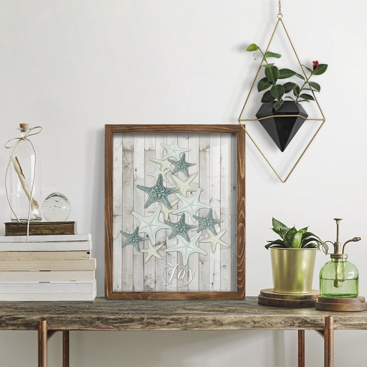 Coastal Christmas III -Framed Print w/glass-Walnut