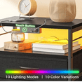 thumbnail image 4 of Night Stand with Charging Station, End Table for Bedroom Tall Nightstand with Drawers, Small Nightstand for Bedroom, 4 of 6