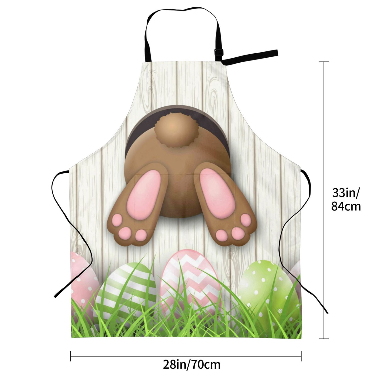 Kdxio Brown Bunny Bottom And Easter Eggs Apron with Pockets Adjustable Kitchen Aprons for Men Women Waterproof Aprons for Cooking,Drawing,Crafting, Baking Household Cleaning