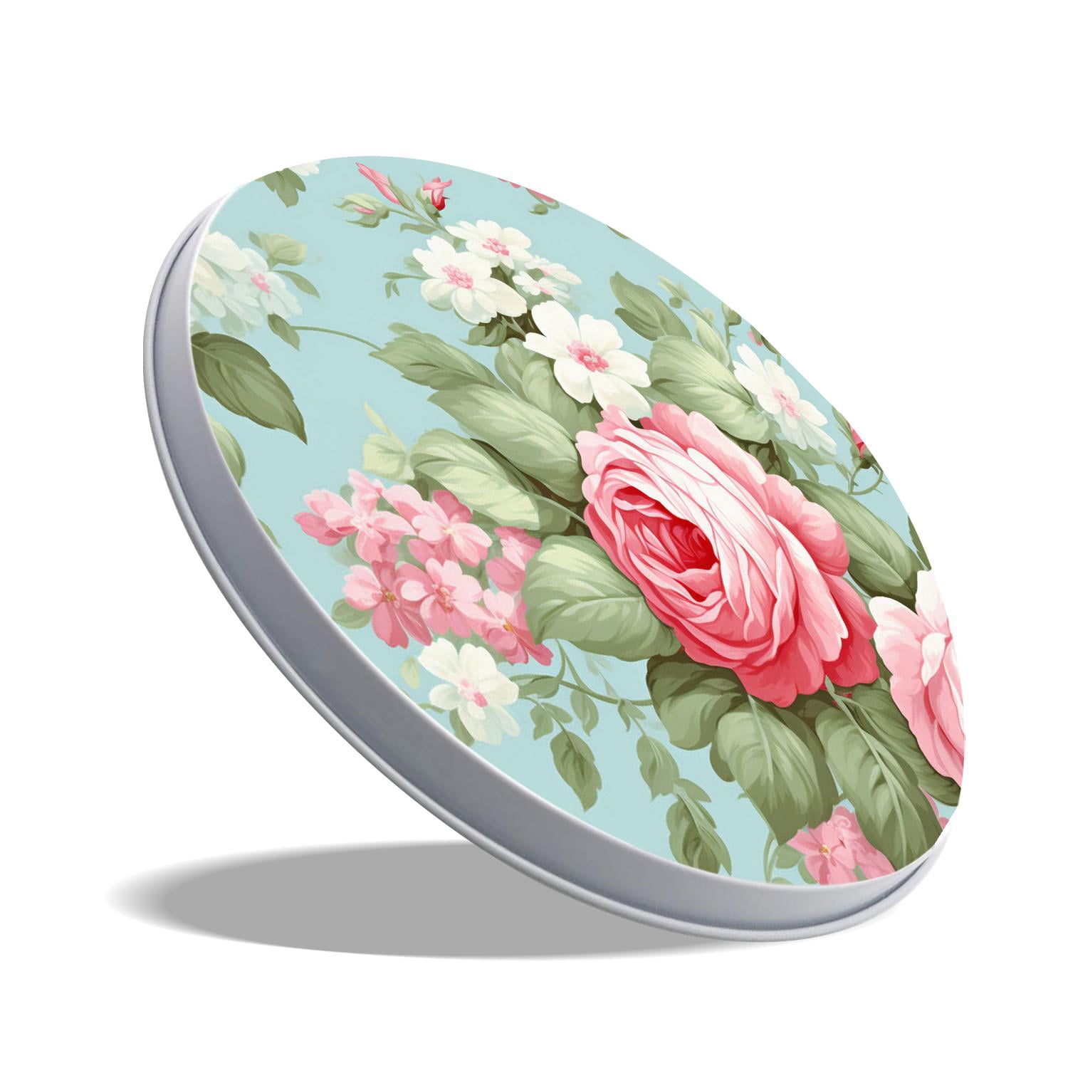 Decorative Stove Burner Covers 4 Pcs Metal Gas Stove Burner Cover 8Inch And 10Inch ,vintage flower pattern on green background