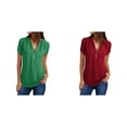 thumbnail image 1 of (Lot de 2) Rinsvye T-Shirts Décontractés à Col à Fermeture à Glissière Manches Longues pour Femmes, 1 of 6