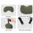 thumbnail image 6 of Naittoop Army Green Adjustable and Removable Travel Neck Pillow with Eye Mask – 9in Cotton Sleeping Pillow with Hook Storage Portable for Airplane Plane Travel Accessories, 6 of 6