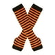 thumbnail image 1 of Nvzi Guantes largos sin dedos a rayas, calentadores de brazos tejidos de invierno para punk rock, cosplay, gótico y fiestas navideñas, color negro y naranja, 1 of 5