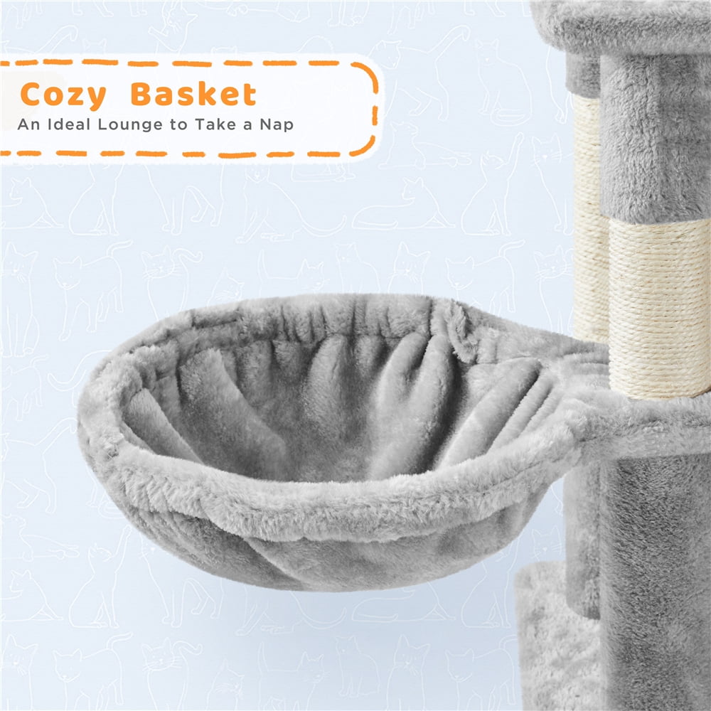 Yaheetech 82.5" H Large Cat Tree Cat Tower with Condos, Light Gray