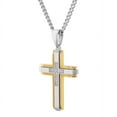 thumbnail image 2 of Mens 1/5 Ctw Lab-Grown Diamond Two-Tone Stainless Steel Cross Pendant Necklace - Brilliance Fine Jewelry, 2 of 5