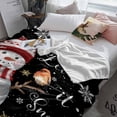 thumbnail image 3 of Christmas Snowman Throw Flannel Blanket 40x50In Snowflake Branch Bird Black Super Soft Cozy Bed Blanket, Lightweight Plush Fuzzy Bed Throw for Bedroom Sofa Couch Living Room, 3 of 4
