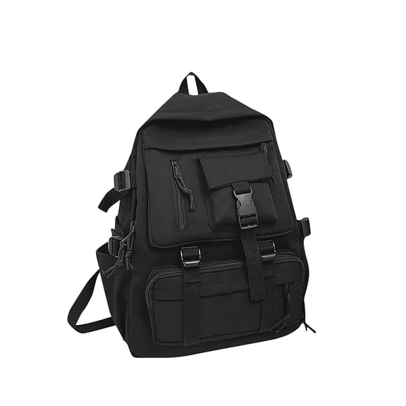 Black Backpack Harajuku Backpack for Men Retro Versatile Casual Large Capacity Student Backpacks