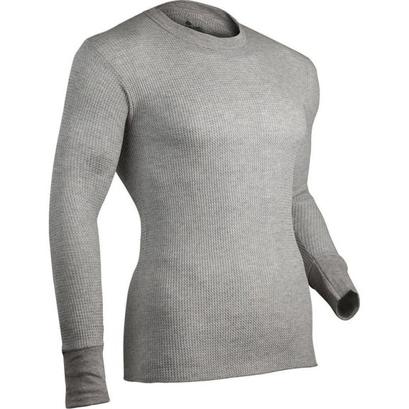 Indera Men's Cotton Waffle Knit Heavyweight Thermal Underwear Top, Grey, 2X
