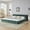 Green, variant on Noble House Oprah California King Size Chenille Upholstered Bed Frame, Modern Solid Frame Grounded Platform Bed, Beige