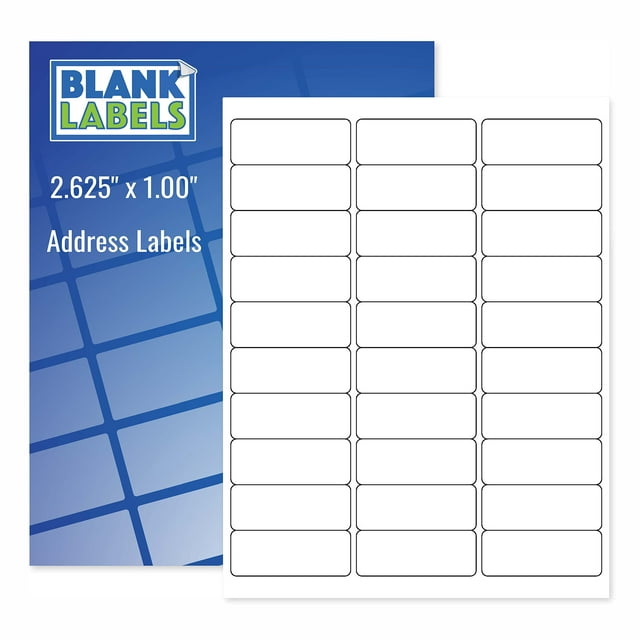 Blank Labels Address Labels, Permanent White Matte Label Inkjet and Laser Printer Guaranteed, Easy to Peel Made in USA 2.625 x 1 3,000 Labels 100 Sheets