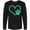 AB-Black, variant on Inktastic Teal Heart With Paw Print Long Sleeve T-Shirt