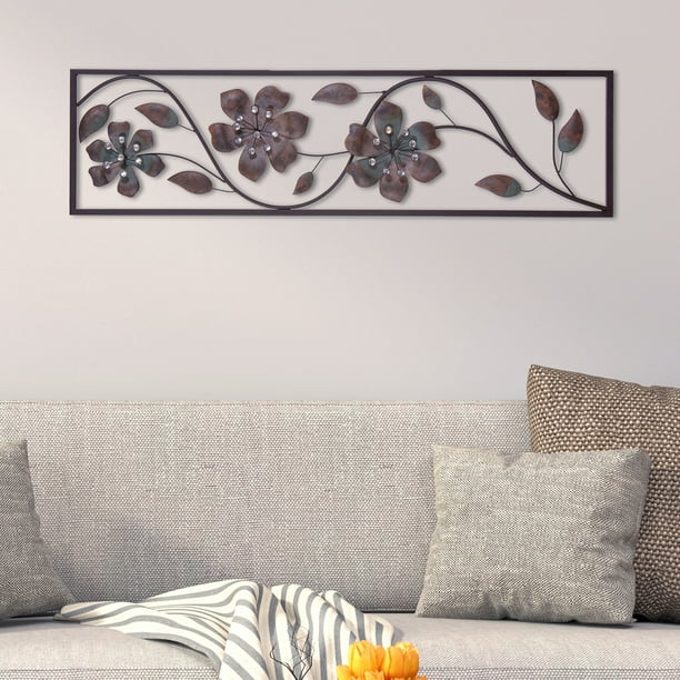 Patton Wall Decor Bronze Jeweled Flower Vine Decorative