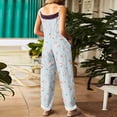 thumbnail image 4 of Iaqnaocc Jumpsuits for Women Overalls Casual Loose Adjustable Straps Floral Print Long Pant with Pockets Overalls for Women Dressy Trendy Outfits Clothes Blue S, 4 of 7