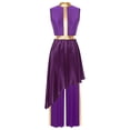 thumbnail image 1 of renvena Tunique de Danse Asymétrique pour Femmes Sans Manches avec Patchwork Métallique Ample Violet m, 1 of 7