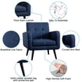 thumbnail image 4 of Modern Accent Fabric Upholstered Single Sofa Chair Comfy Armchair Living Room, Blue, 4 of 11