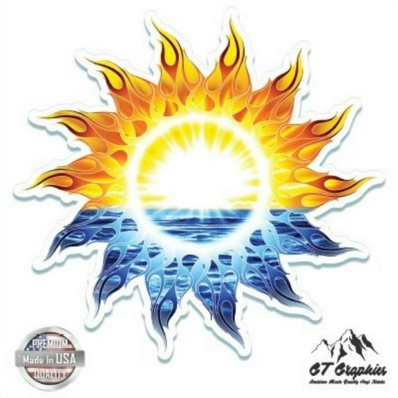 colorful sun beautiful sunrise - 3" vinyl sticker - for car laptop i-pad phone helmet hard hat - waterproof decal