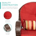 thumbnail image 3 of Best Choice Products Outdoor Wicker Rocking Chair for Patio, Porch w/ Steel Frame, Weather-Resistant Cushions - Red, 3 of 7