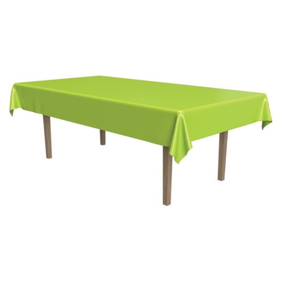 Club Pack of 12 Lime Green Disposable Plastic Banquet Party Rectangular Table Covers 108"