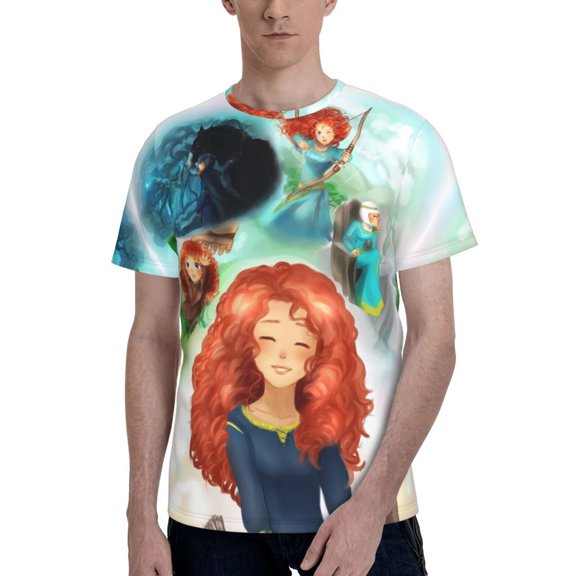 Brave Men's T Shirts Cartoon Graphic Short Sleeve Tees Novelty Casual Unisex Adults Tee Shirt Tops