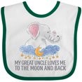 thumbnail image 3 of Inktastic My Great Uncle Loves Me to the Moon and Back Elephants Boys or Girls Baby Bib, 3 of 4