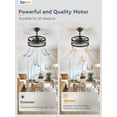 thumbnail image 4 of Zardon 16.5 inch Caged Ceiling Fan with Light and Remote Control, Black Farmhouse Ceiling Fans for Kitchen, Bedroom, Indoor, 6 Speed, Quiet, Timing, 4 of 8