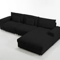 thumbnail image 4 of 113" Modern L-Shaped Modular Sectional Sofa, Cloud Couch with Chaise Lounge, Sleeper Comfy Upholstered Deep Seat Sofa for Living Room, Apartment Furniture Sets, Easy Assembly, Black, 4 of 9