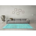 thumbnail image 3 of Ahgly Company Indoor Round Abstract Light Blue Modern Area Rugs, 7' Round, 3 of 4