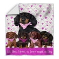 thumbnail image 1 of Mini Hearts Dachshund Dogs Quilt Bed Coverlet Bedspread - Pets Comforter Unique, 1 of 5
