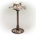 thumbnail image 3 of Alpine Corporation 19" x 34" Plastic Vintage Birdbath, Bronze, 3 of 12