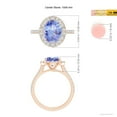 thumbnail image 4 of Angara Natural 2.9 Ct. Tanzanite with Diamond Halo Ring in 14K Rose Gold for Women (Ring Size: 3), 4 of 9