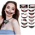 thumbnail image 3 of Juego de 12 pegatinas para caras de Halloween, maquillaje de broma, tatuaje temporal, 3 of 5