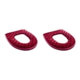 thumbnail image 2 of Cateissary Funda para asiento de inodoro de baño, felpa suave, lavable, calentador de invierno, alfombrilla para asiento de inodoro, cojín, accesorio de Rojo 2piezas, 2 of 6