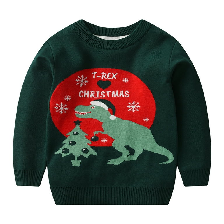 Girls dinosaur online christmas jumper