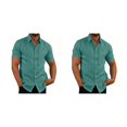 thumbnail image 4 of pitrice Chemise Homme à Simple Boutonnage Été Boutonnée Col Rabattu Chemises Polyester Mode Vêtements Cadeau d'Anniversaire Bleu Lac TTTG 2Set, 4 of 6